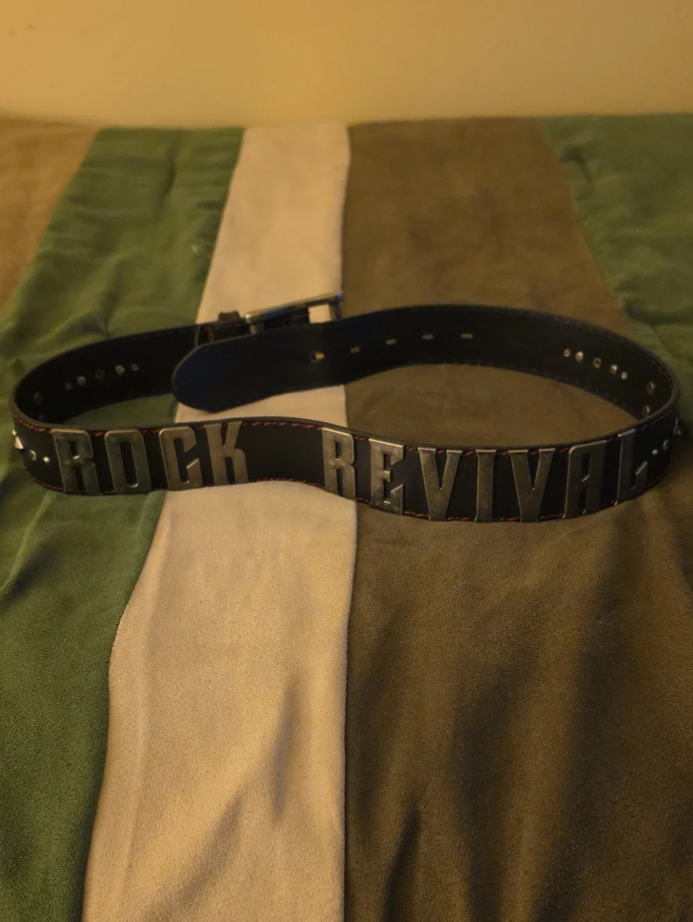 Rock Revival Black Leather Belt with Metal Logo